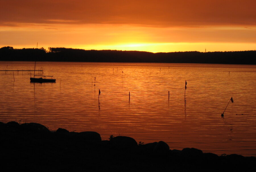 Solnedgang over vandet